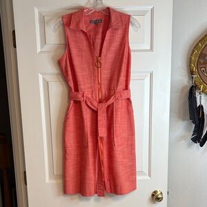 Sharagano Coral Mini Dress with Belt